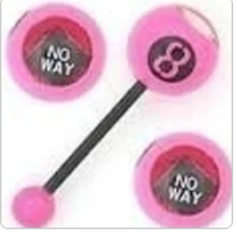 8 Magic  Wish Ball Tongue Ring /Pink NIP